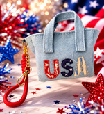 Load image into Gallery viewer, Patriotic Mini Tote Keychains
