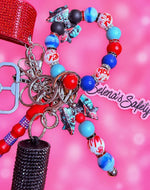 Load image into Gallery viewer, Michael x Pennywise Bow Safety Keychain
