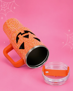 Load image into Gallery viewer, Bling Jack-O-Lantern Pumpkin 40oz Stainless Steel Tumbler
