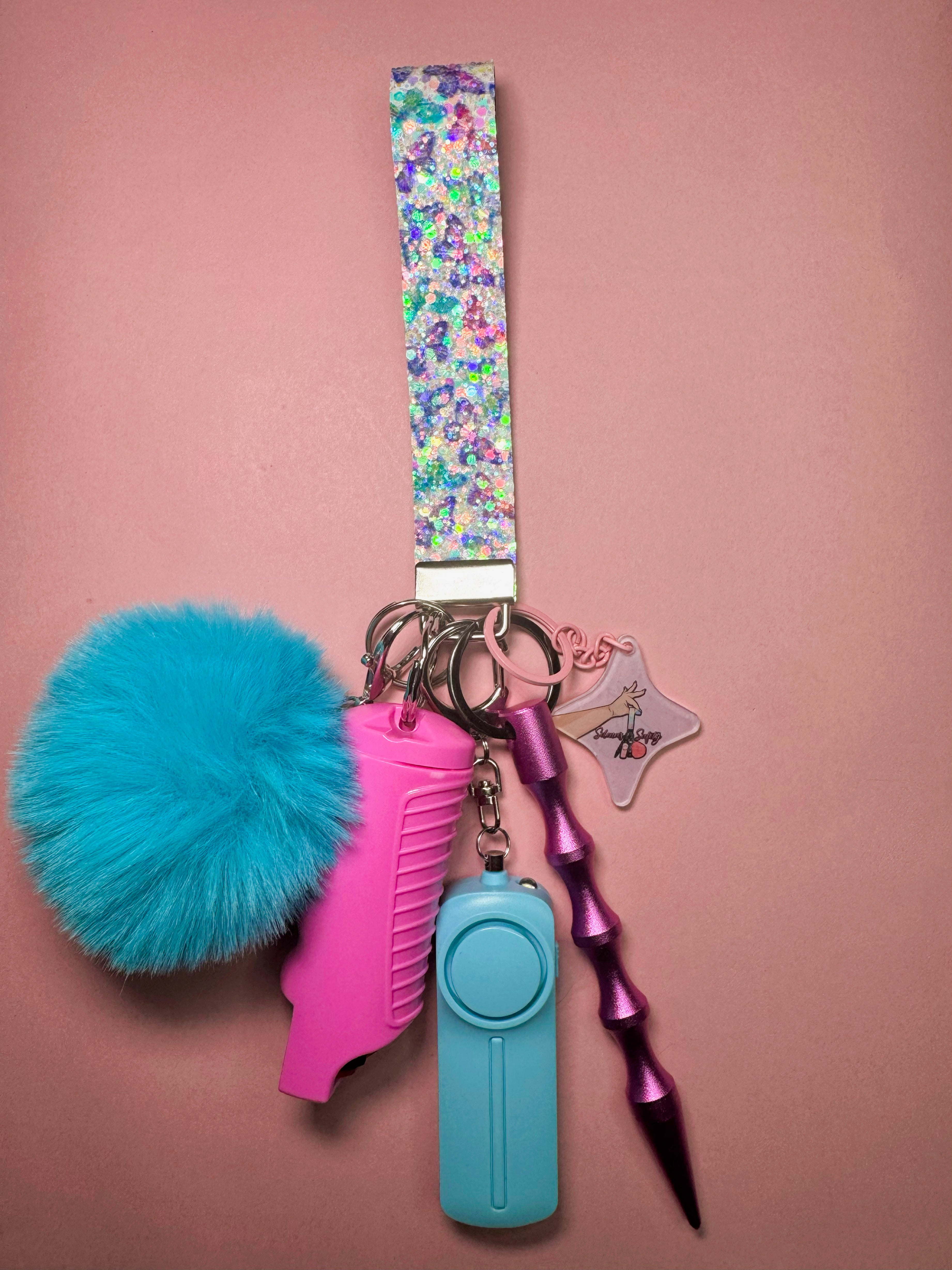 "Cotton Candy Butterfly" Safety Keychain