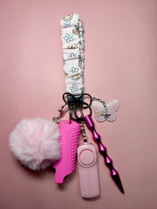 "Pink Smiley" Safety Keychain