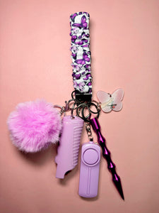 "Purple Butterfly" Scrunchie Self-Defense Keychain