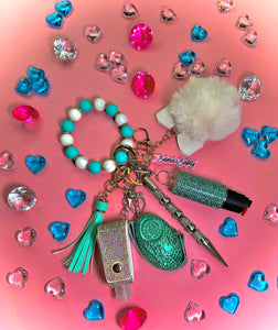"Aquamarine Gemstone" Safety Keychain