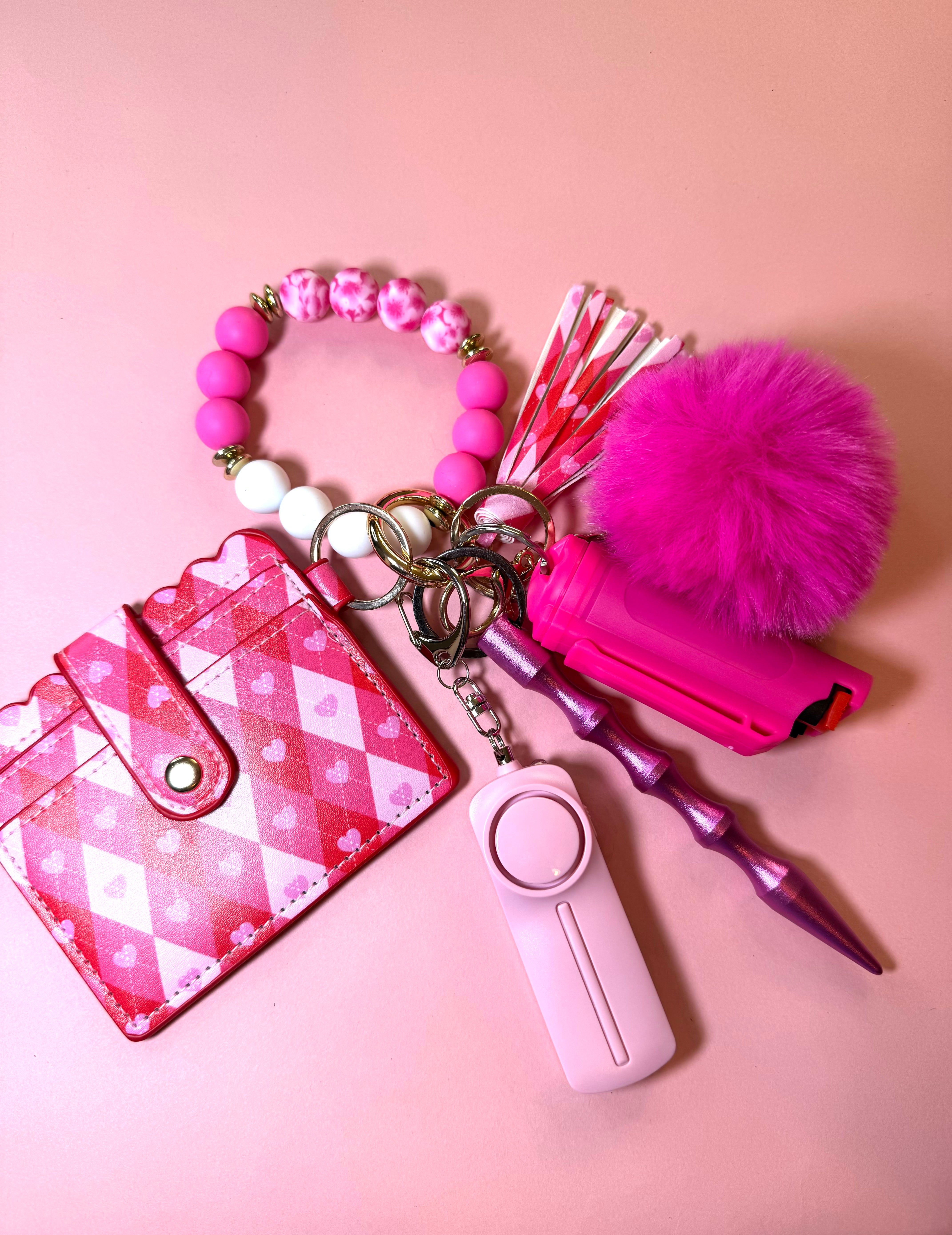 "Plaid Heart" Safety Keychain