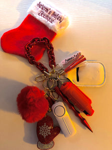 "Linking Up With Santa" Safety Keychain