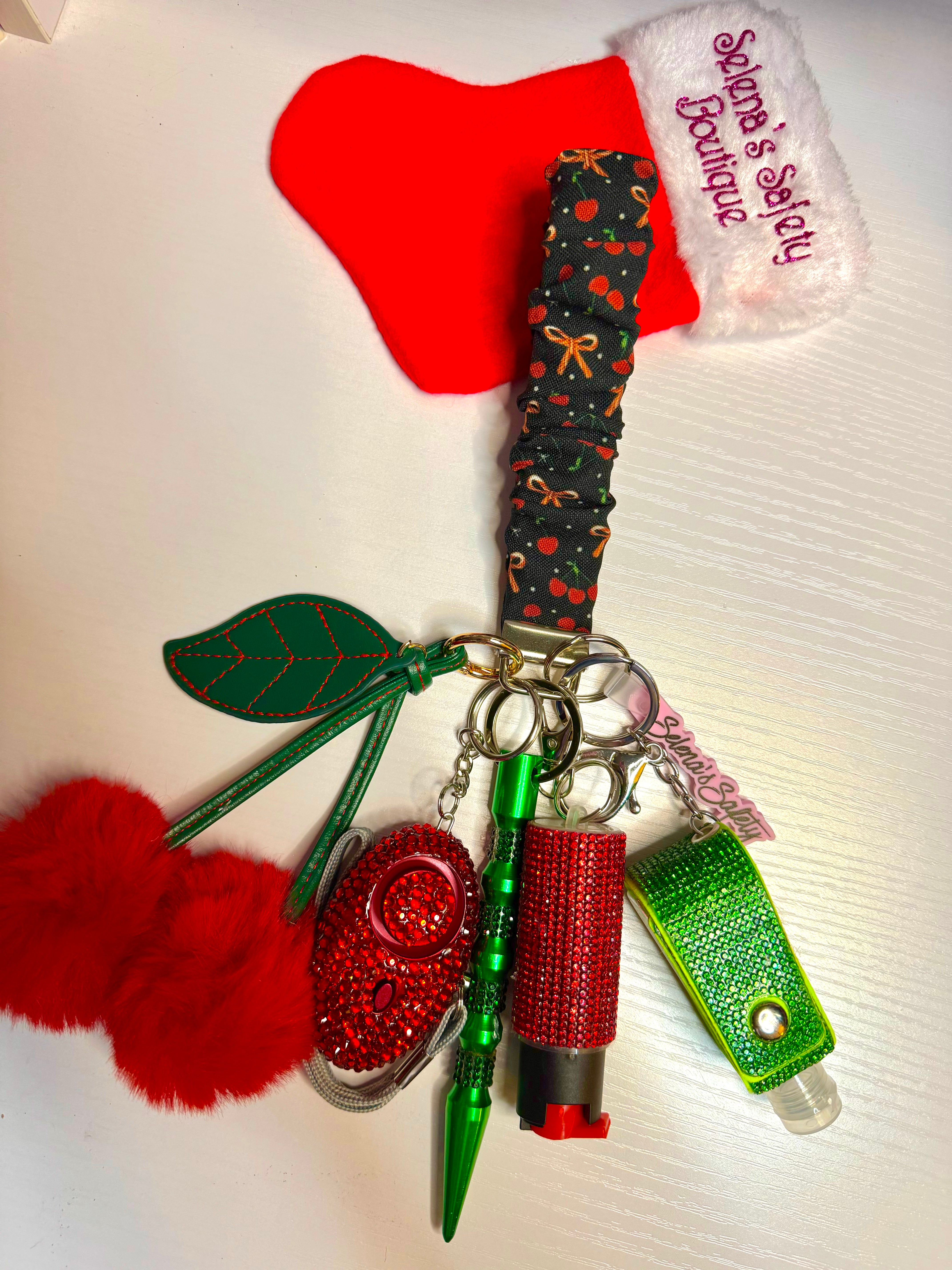 "Cherry Christmas" Safety Keychain