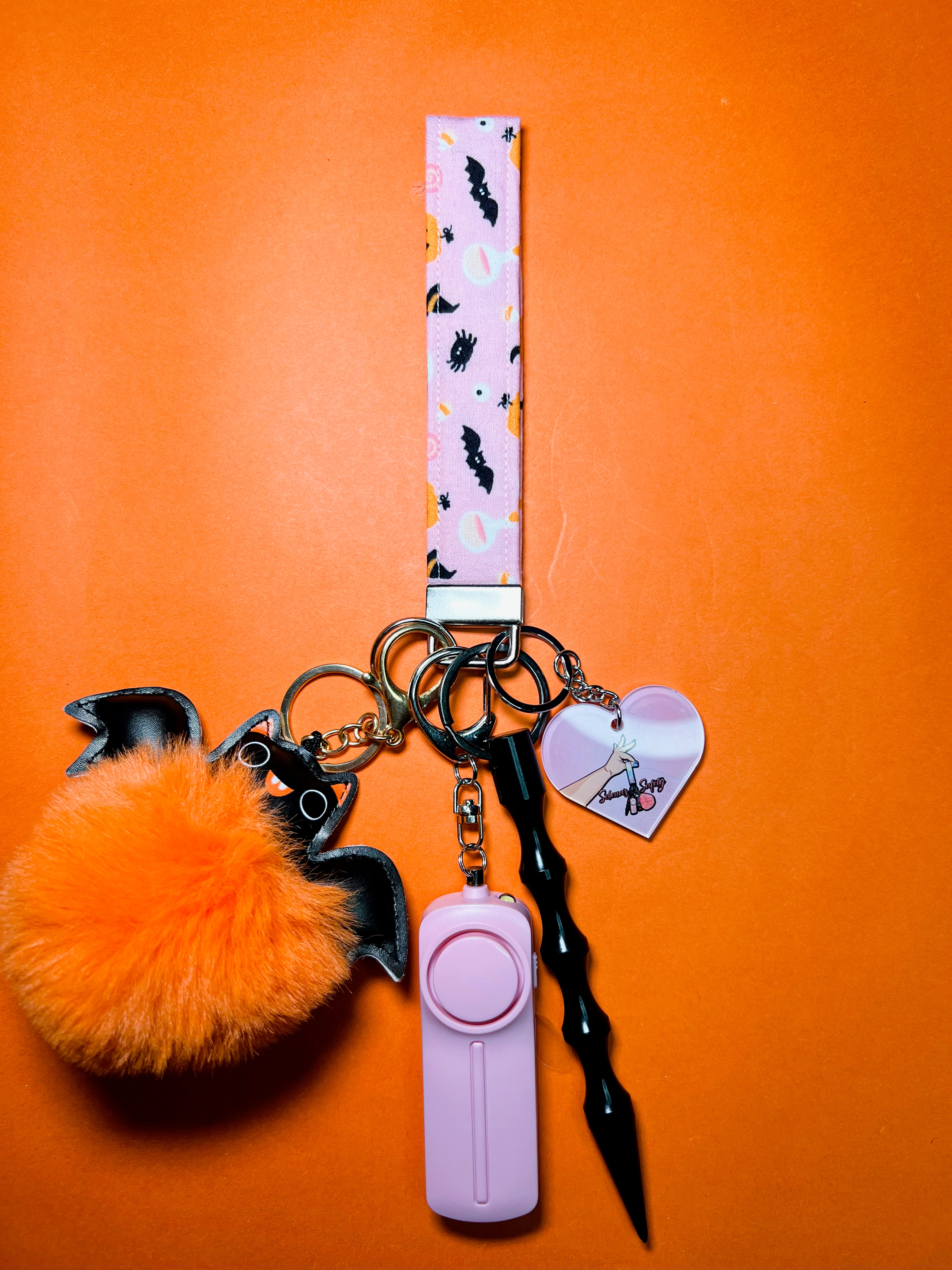 "Pink Halloween" Safety Keychain