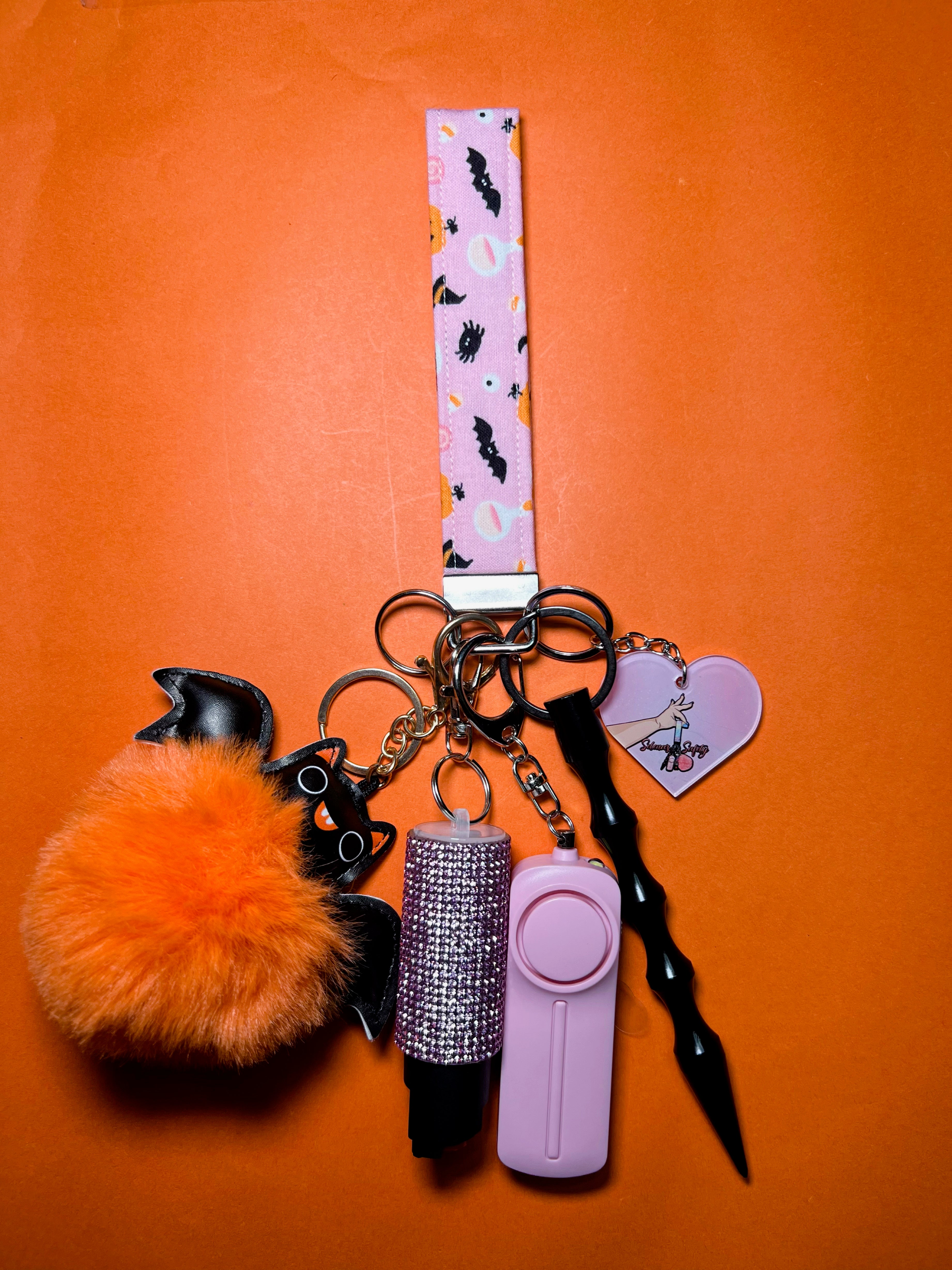 "Pink Halloween" Safety Keychain