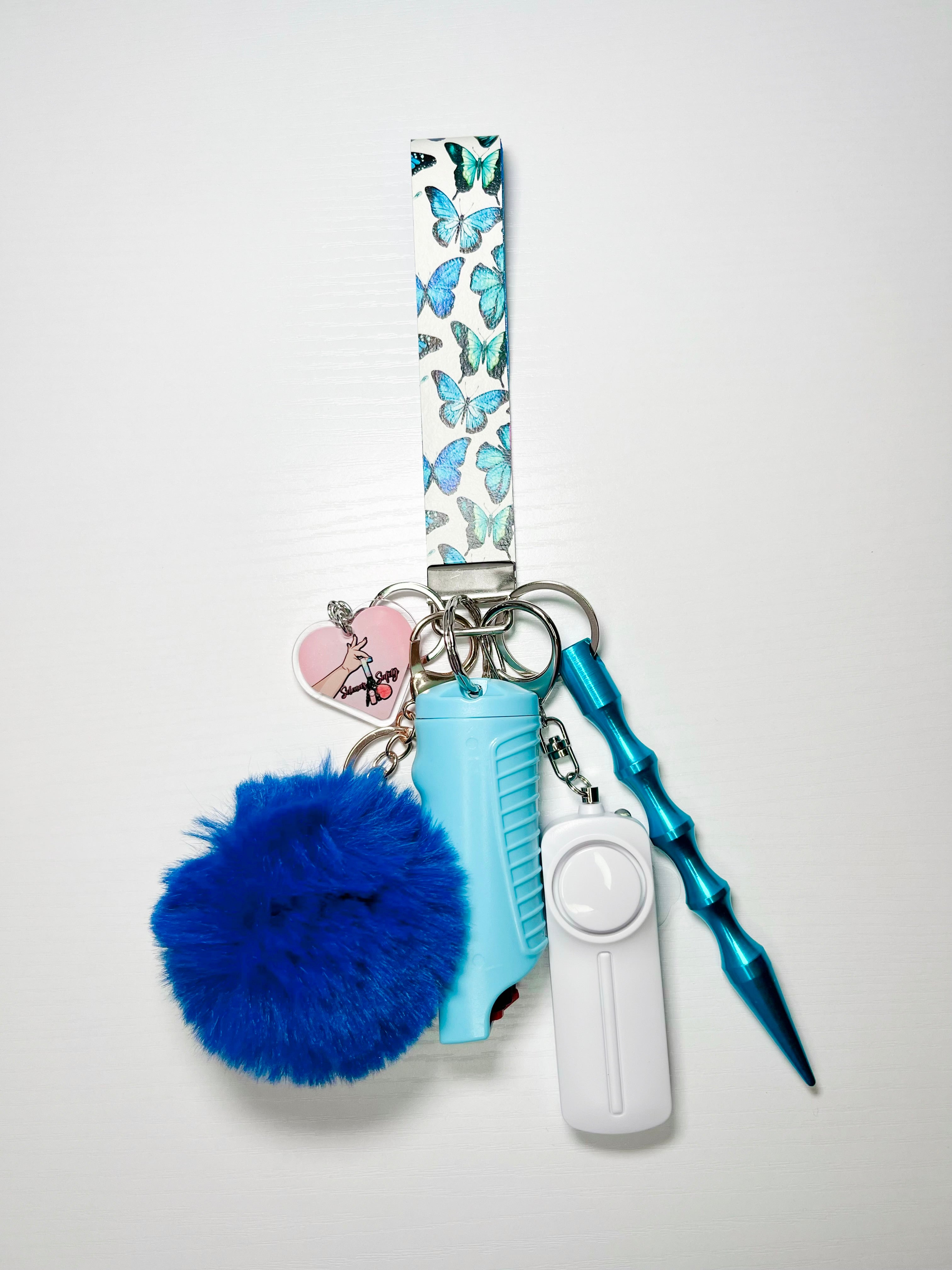 Handmade Blue Butterfly Self-Defense Keychain