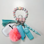 Load image into Gallery viewer, Handmade &quot;Pretty Pastel&quot; Beaded Self-Defense Keychain
