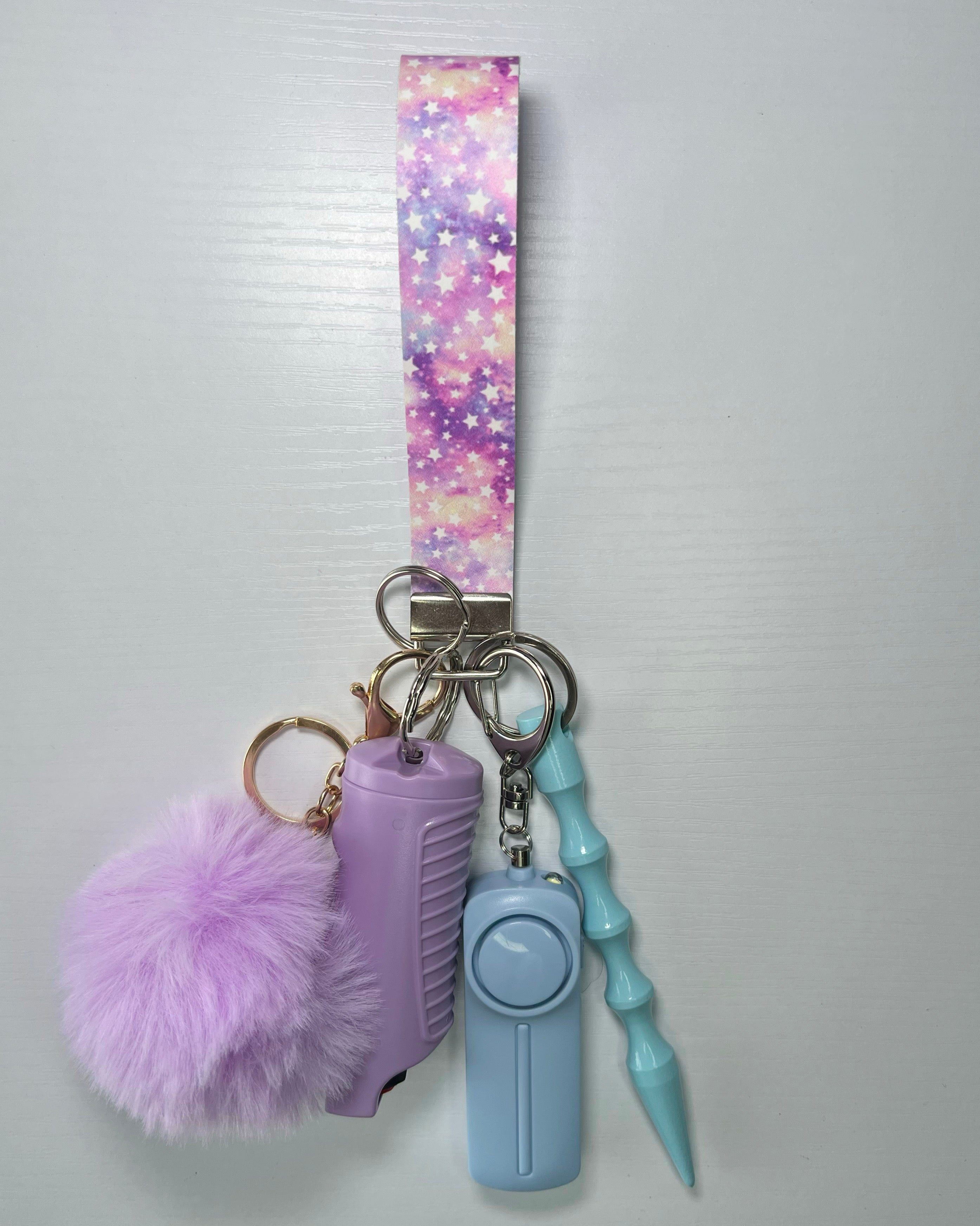 Handmade Purple Galaxy Self-Defense Keychain