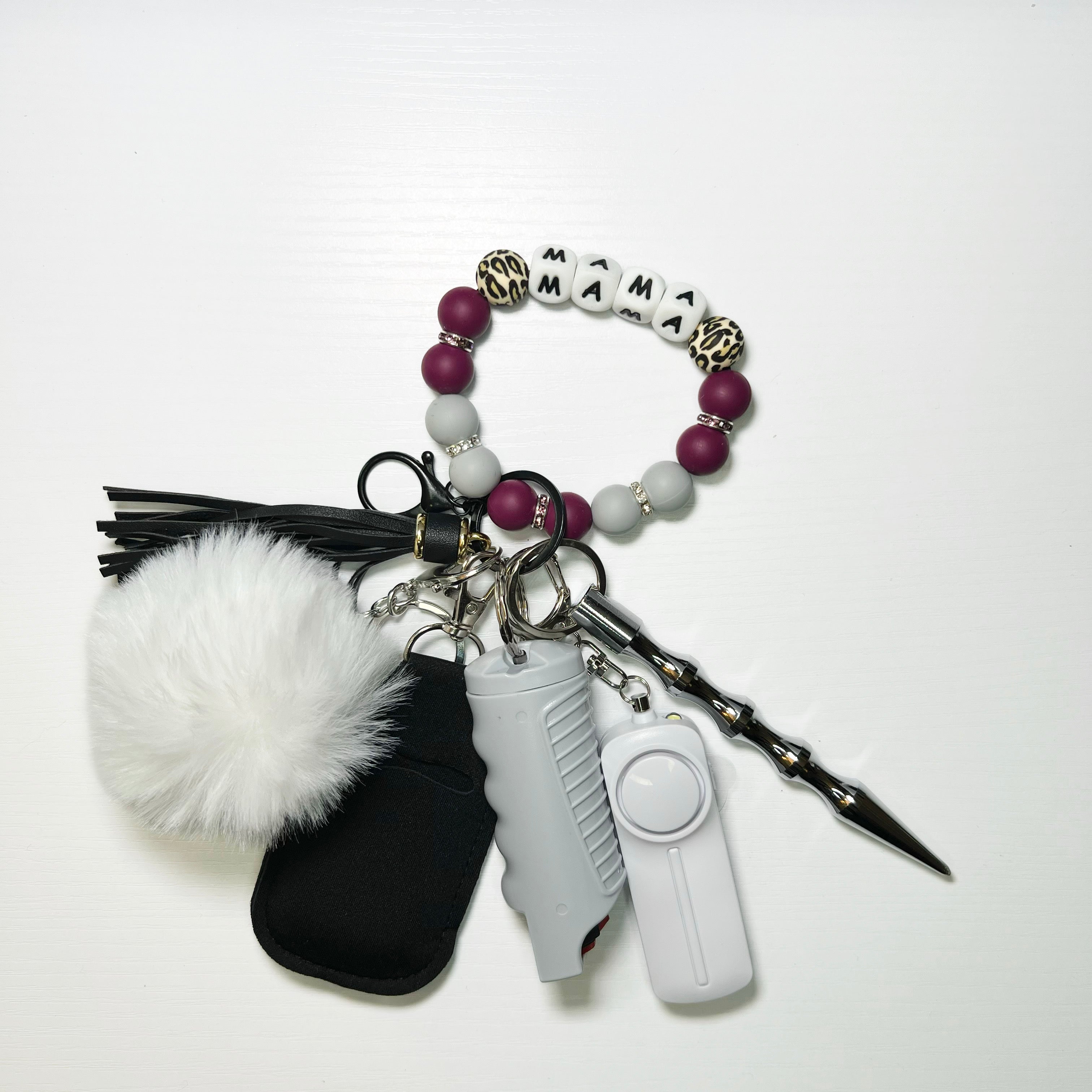 "Mama" Beaded Self-Defense Keychain