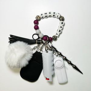 "Angel Mama" Beaded Self-Defense Keychain