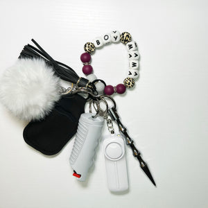 "Boy Mama" Beaded Self-Defense Keychain