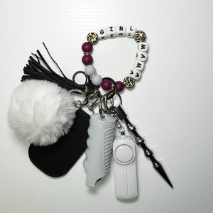 "Girl Mama" Beaded Self-Defense Keychain