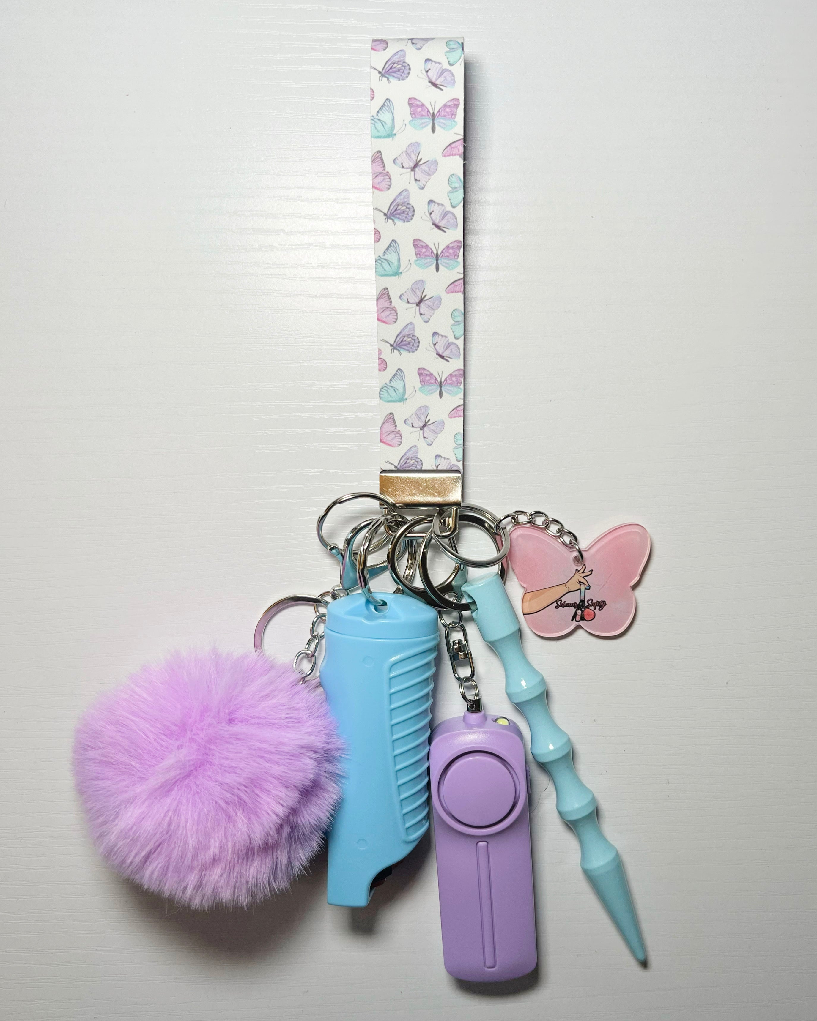 Handmade Butterfly Skies Self-Defense Keychain