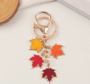 Multi Color Dangle Leaf Keychain