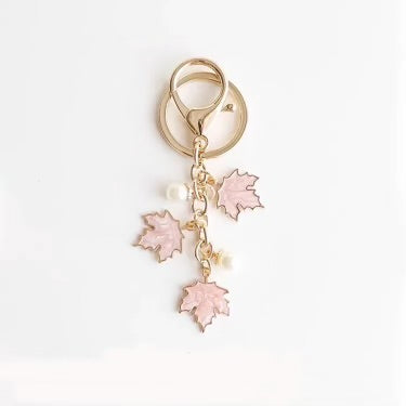 Pink Dangle Leaf Keychain